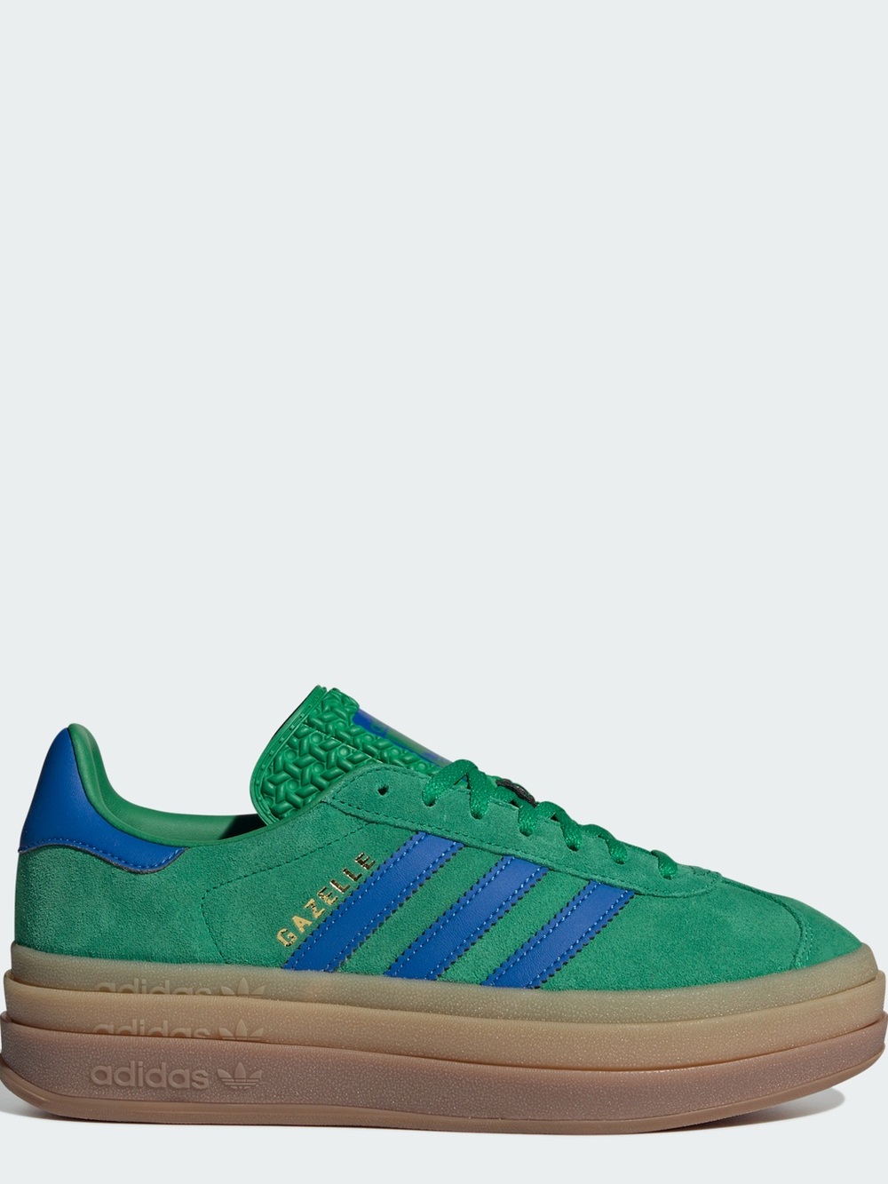 adidas Gazelle Bold Platform Suede Sneakers in Green/Blue 9